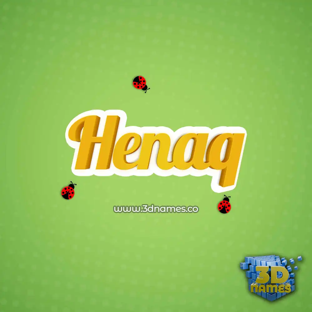 henaq in Ladybugs style - 3D name wallpaper