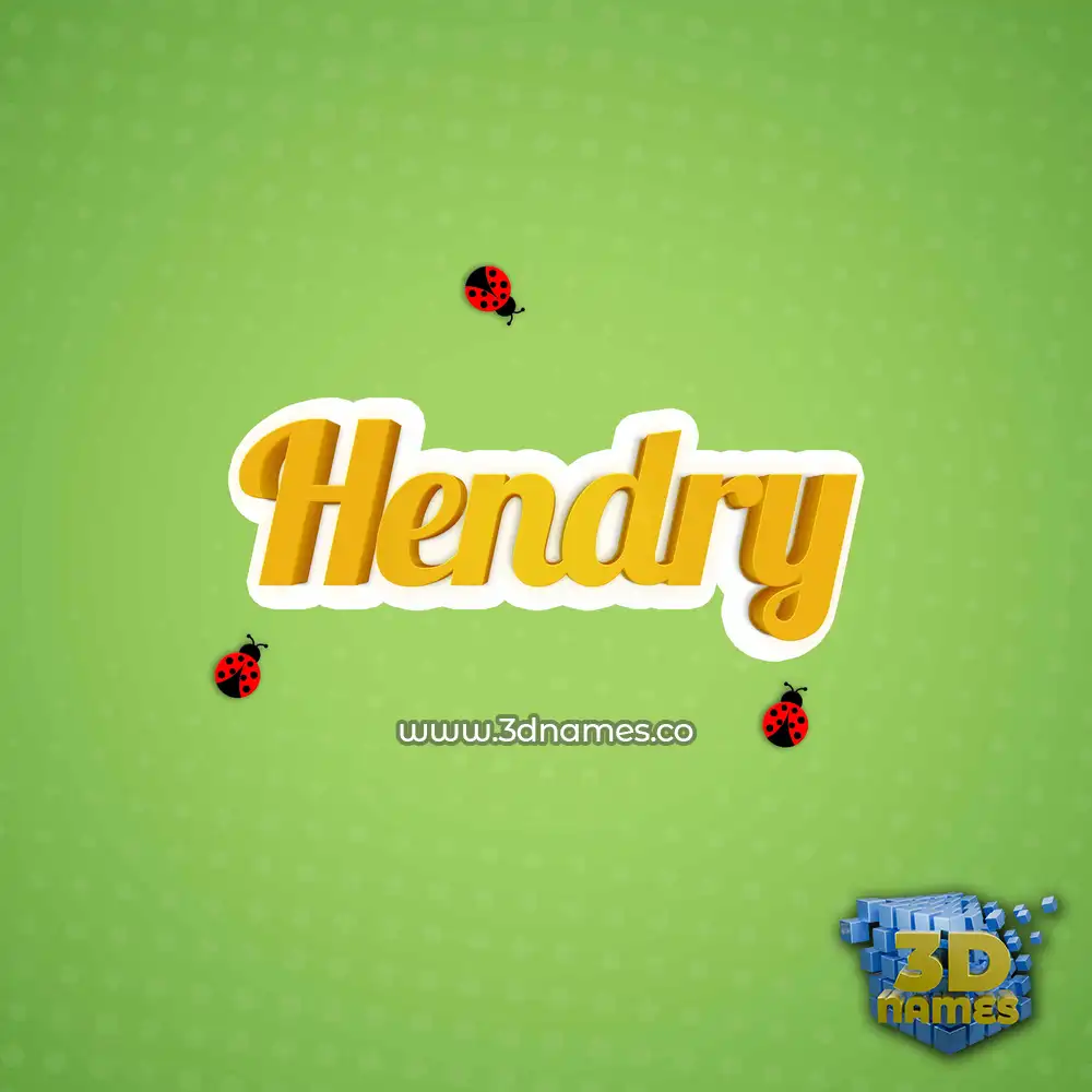 hendry in Ladybugs style - 3D name wallpaper