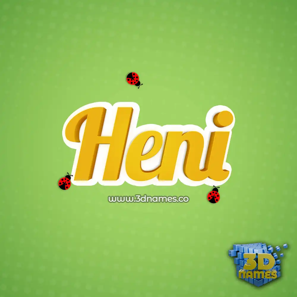 heni in Ladybugs style - 3D name wallpaper