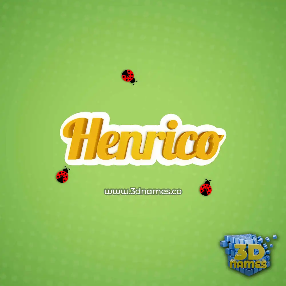 henrico in Ladybugs style - 3D name wallpaper