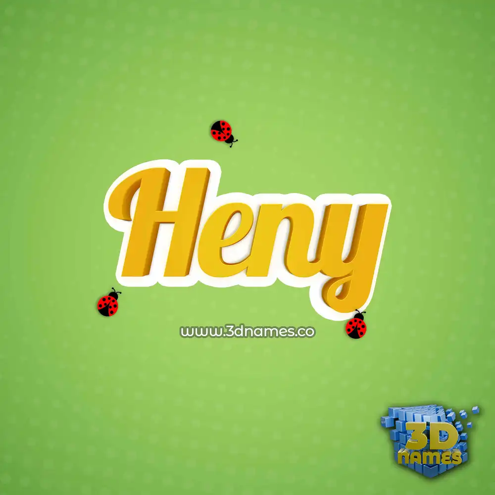 heny in Ladybugs style - 3D name wallpaper