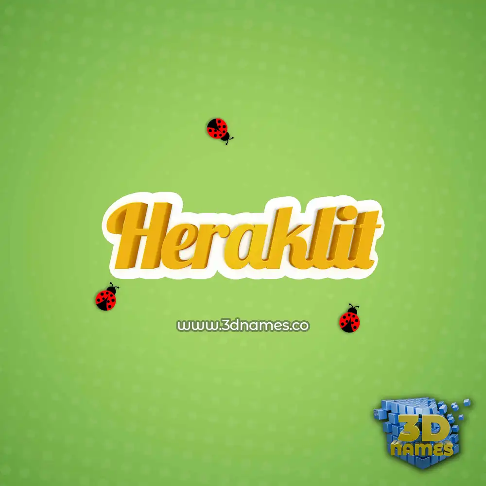 heraklit in Ladybugs style - 3D name wallpaper