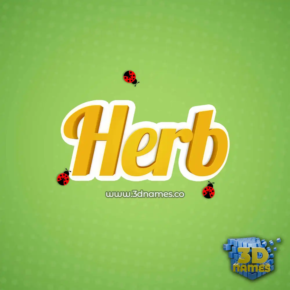 herb in Ladybugs style - 3D name wallpaper