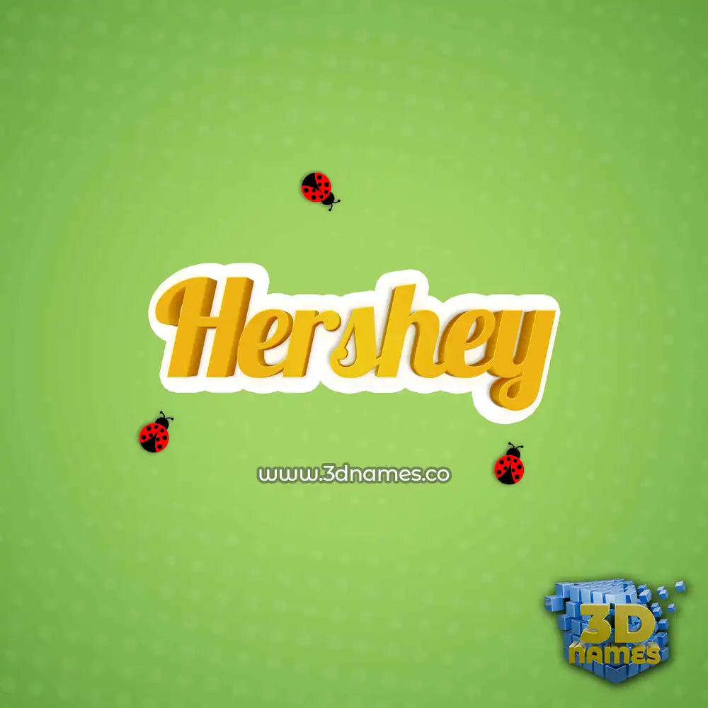 hershey in Ladybugs style - 3D name wallpaper