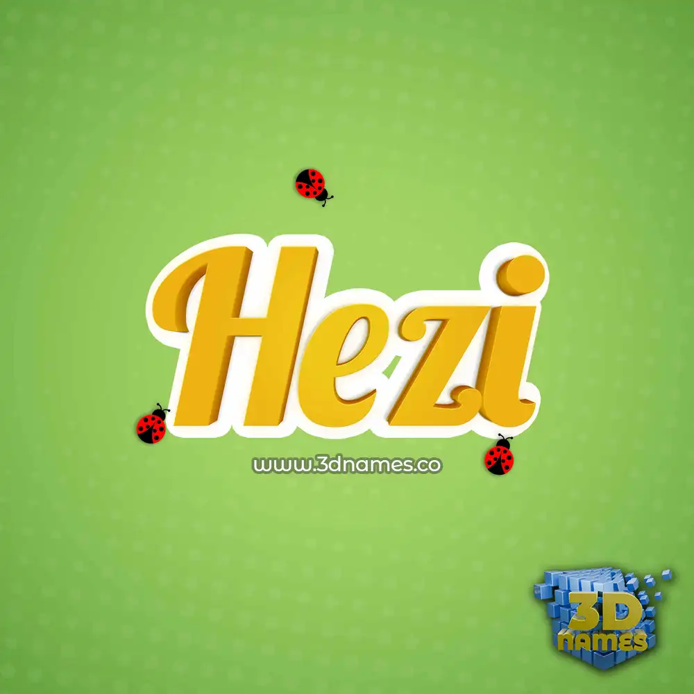 hezi in Ladybugs style - 3D name wallpaper
