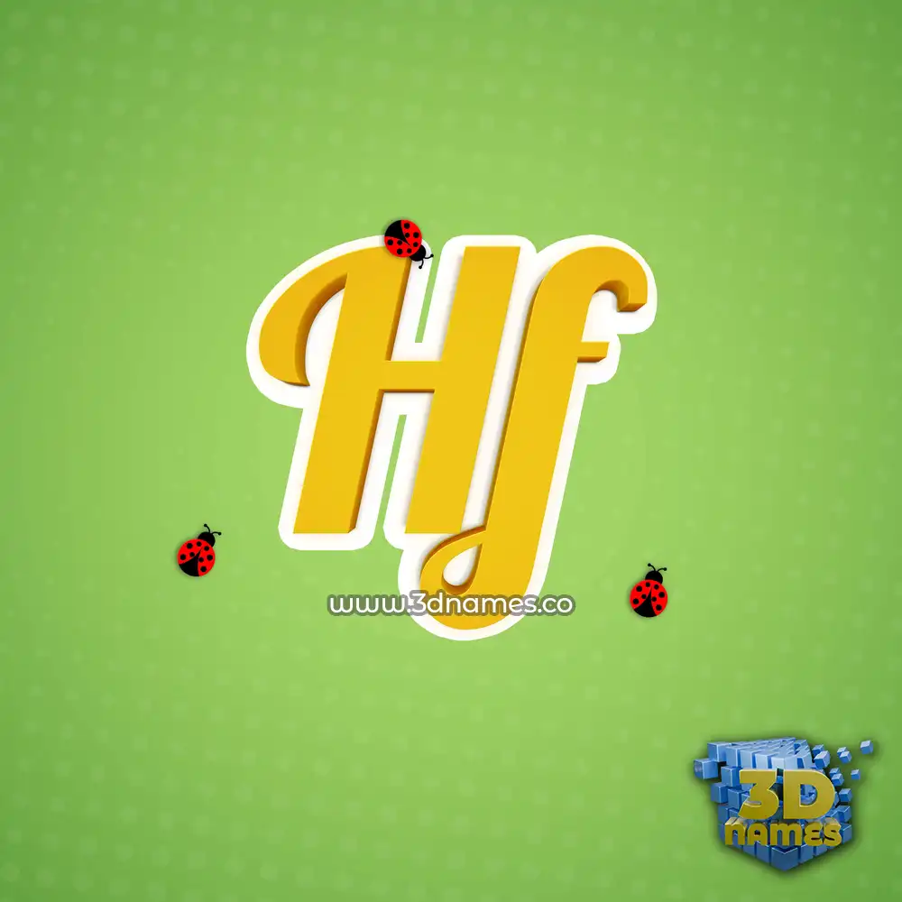 hf in Ladybugs style - 3D name wallpaper