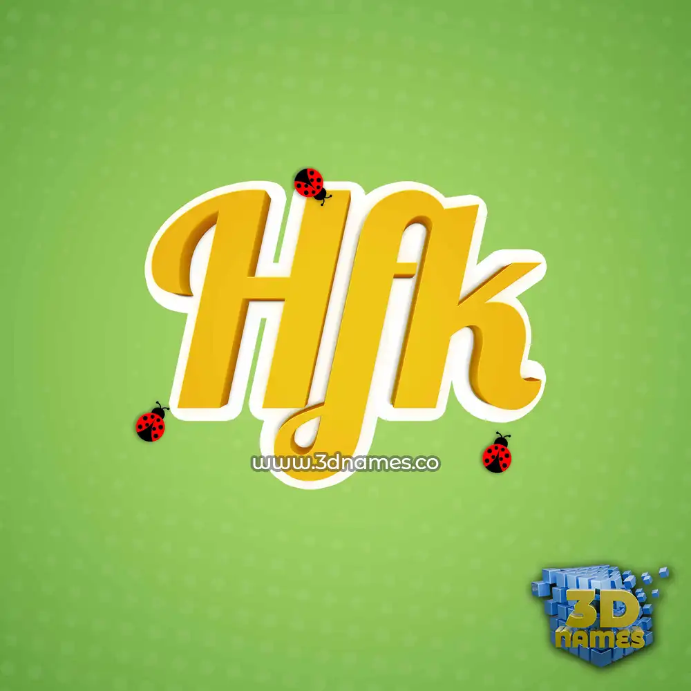 hfk in Ladybugs style - 3D name wallpaper