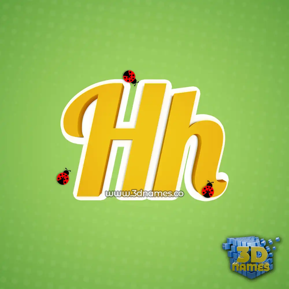 hh in Ladybugs style - 3D name wallpaper