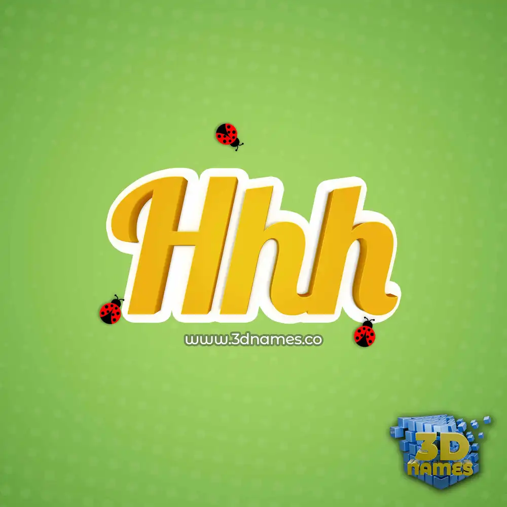 hhh in Ladybugs style - 3D name wallpaper