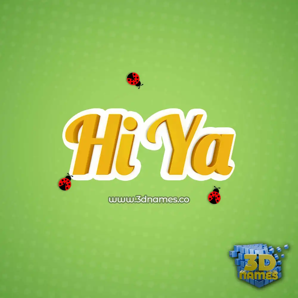 hi ya in Ladybugs style - 3D name wallpaper