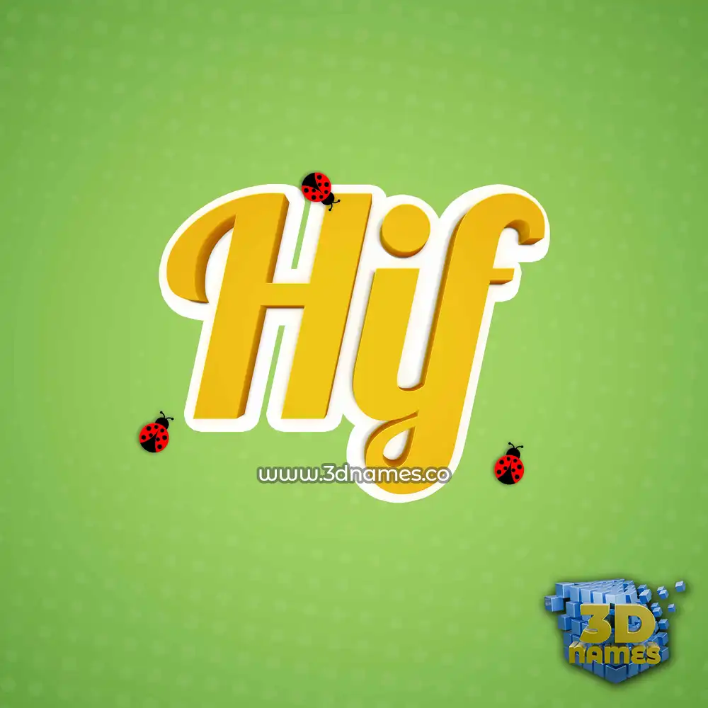 hif in Ladybugs style - 3D name wallpaper