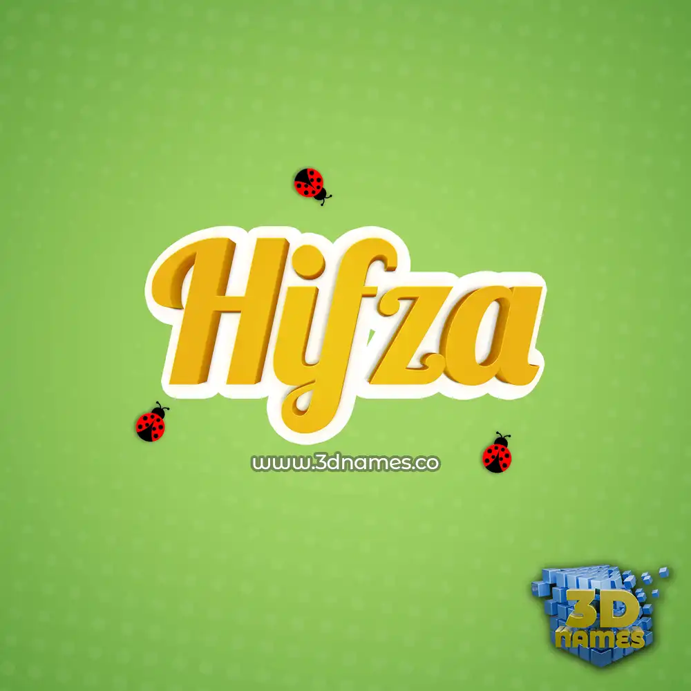 hifza in Ladybugs style - 3D name wallpaper