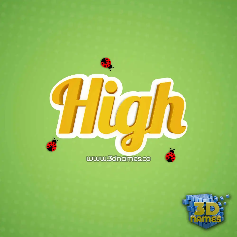 high in Ladybugs style - 3D name wallpaper