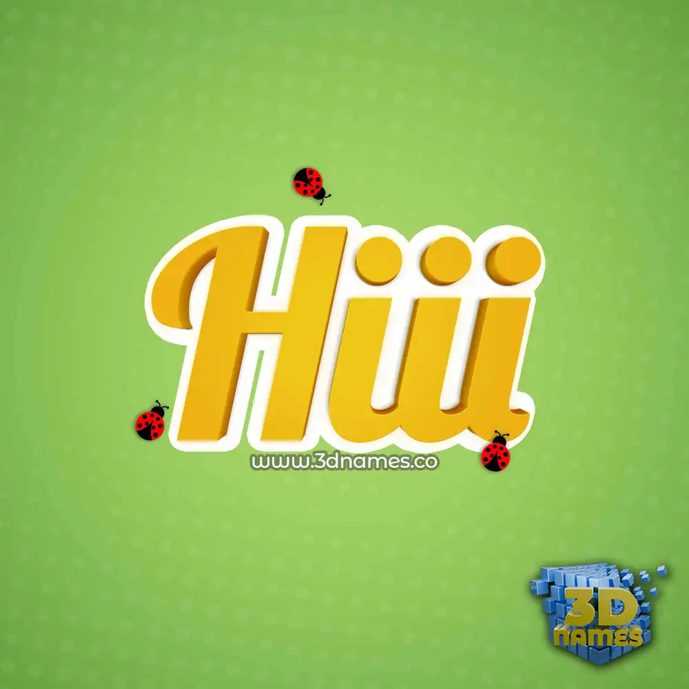hiii in Ladybugs style - 3D name wallpaper