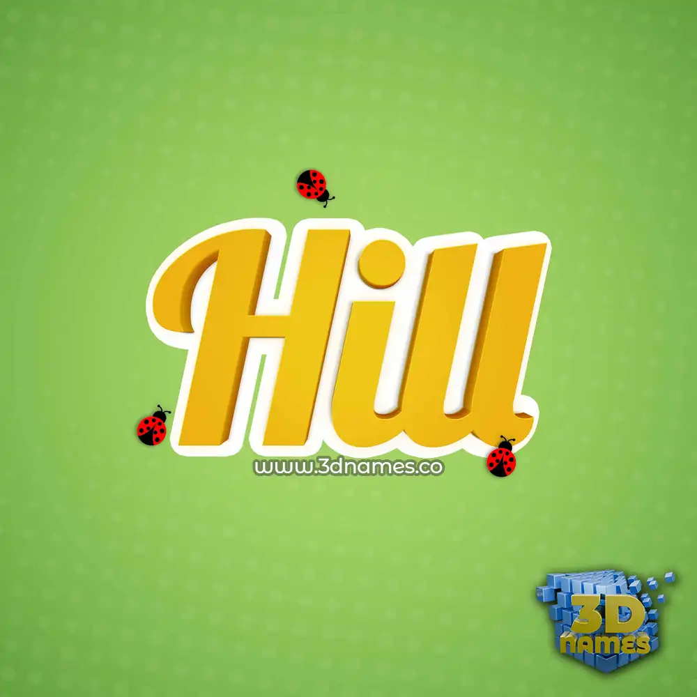 hill in Ladybugs style - 3D name wallpaper