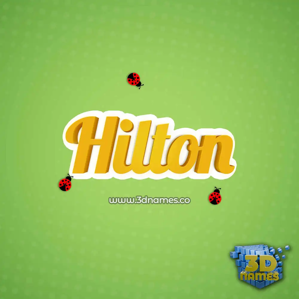 hilton in Ladybugs style - 3D name wallpaper
