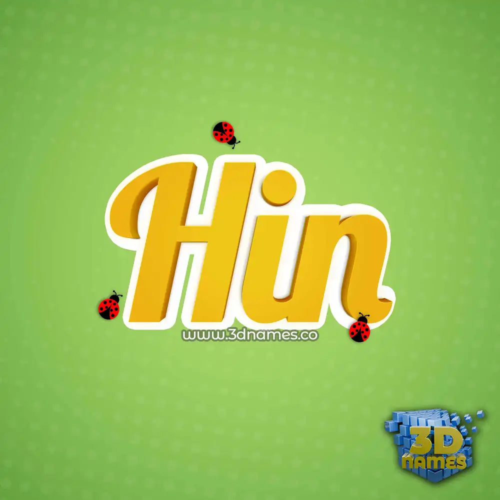 hin in Ladybugs style - 3D name wallpaper