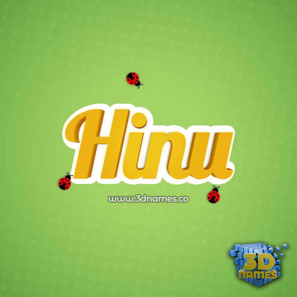 hinu in Ladybugs style - 3D name wallpaper