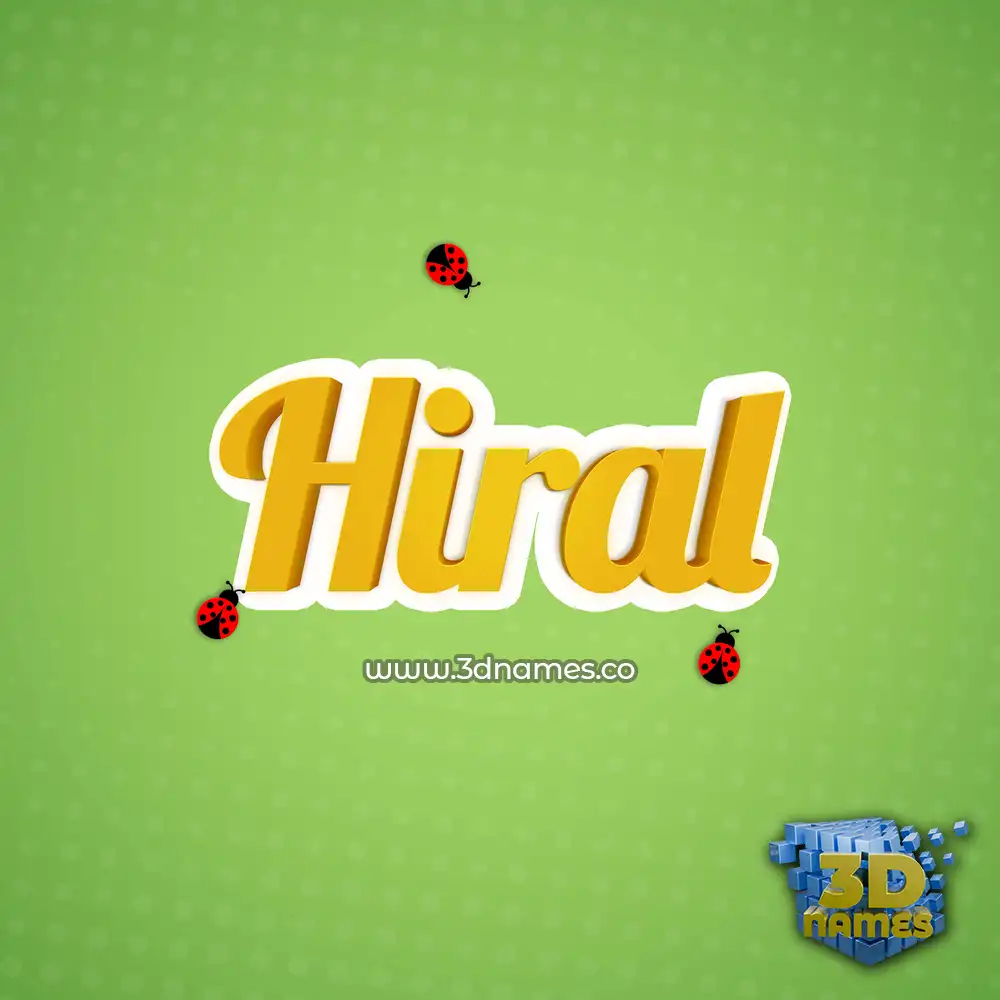 hiral in Ladybugs style - 3D name wallpaper