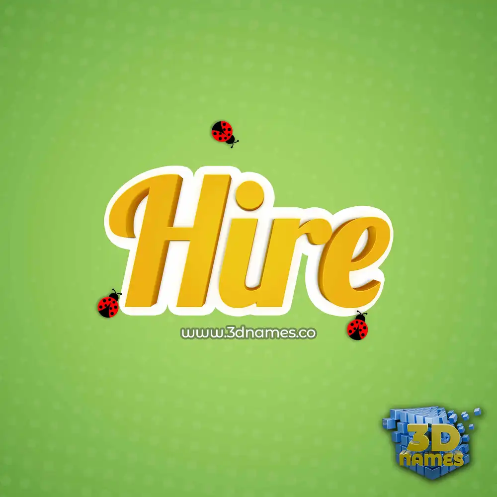 hire in Ladybugs style - 3D name wallpaper