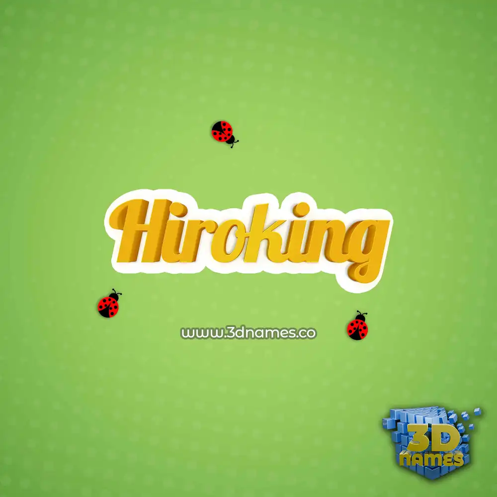hiroking in Ladybugs style - 3D name wallpaper