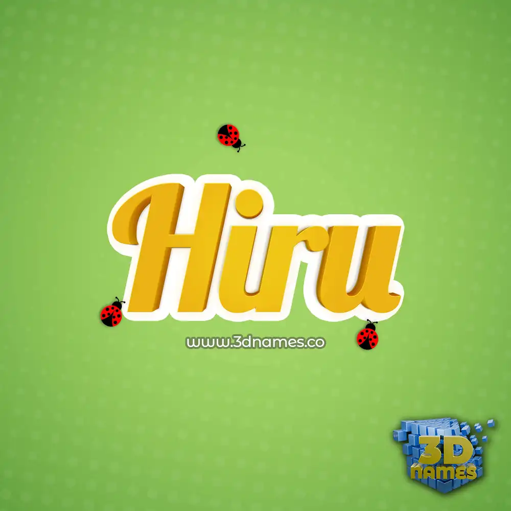 hiru in Ladybugs style - 3D name wallpaper