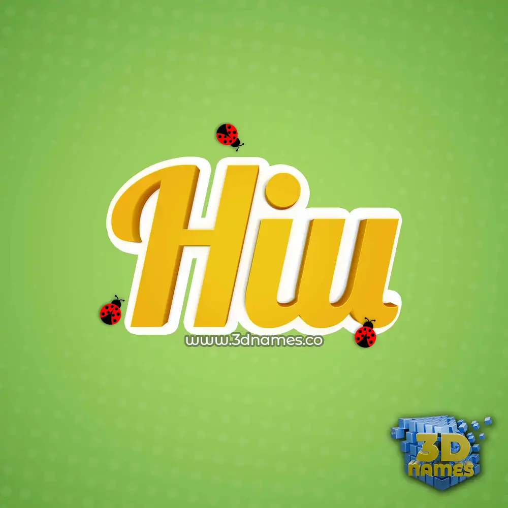 hiu in Ladybugs style - 3D name wallpaper
