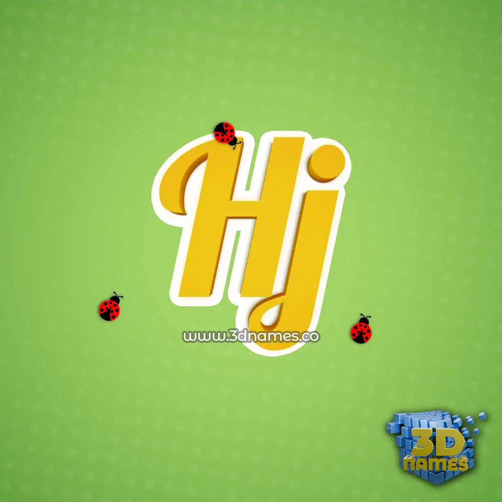 hj in Ladybugs style - 3D name wallpaper