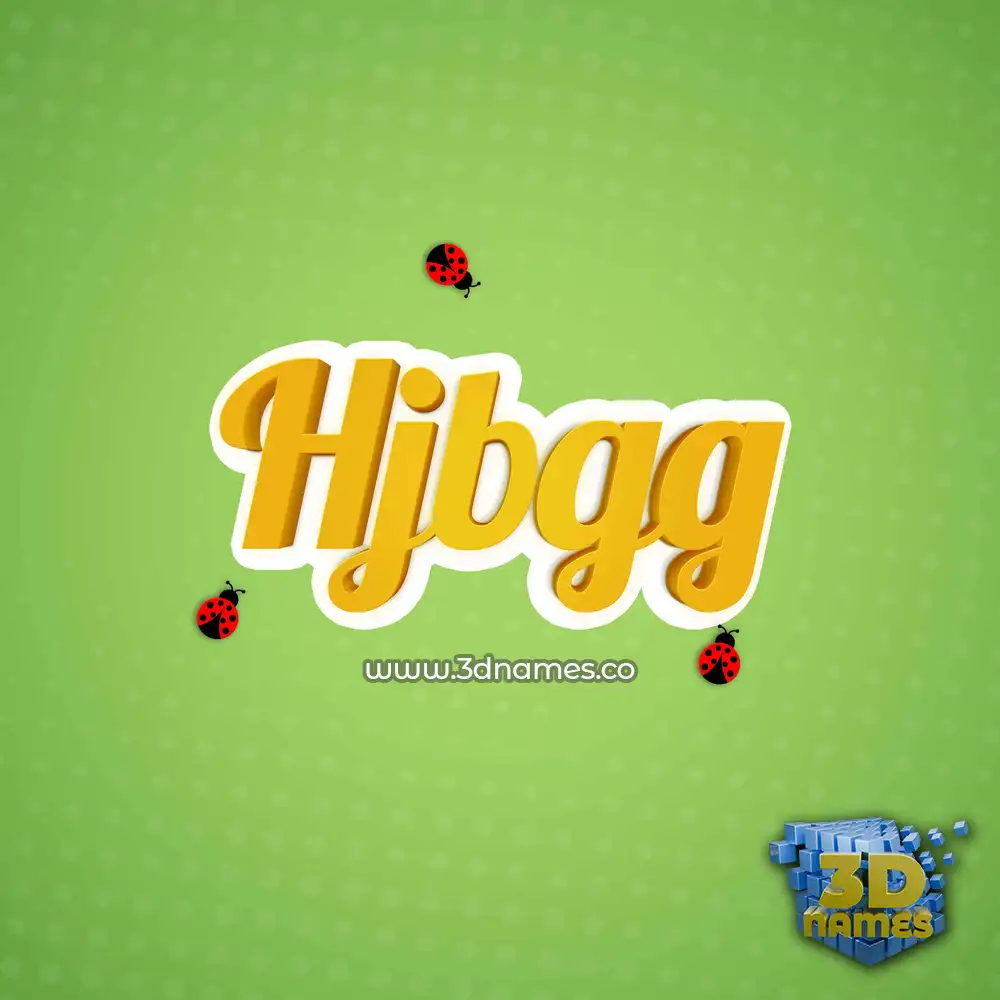 hjbgg in Ladybugs style - 3D name wallpaper