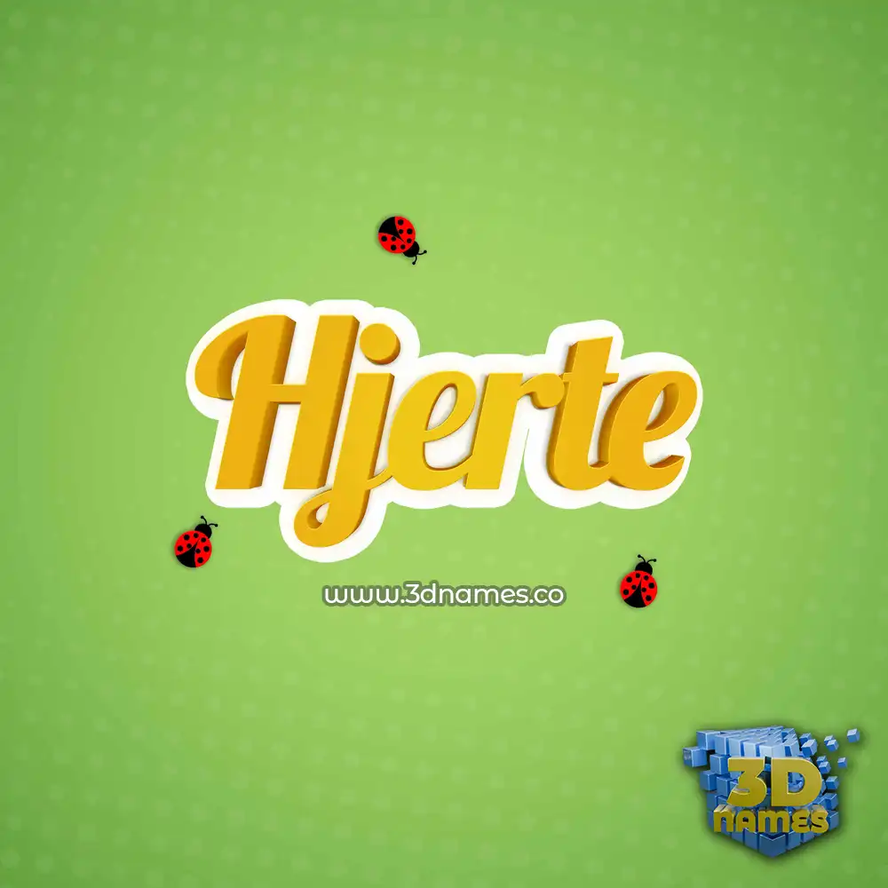 hjerte in Ladybugs style - 3D name wallpaper