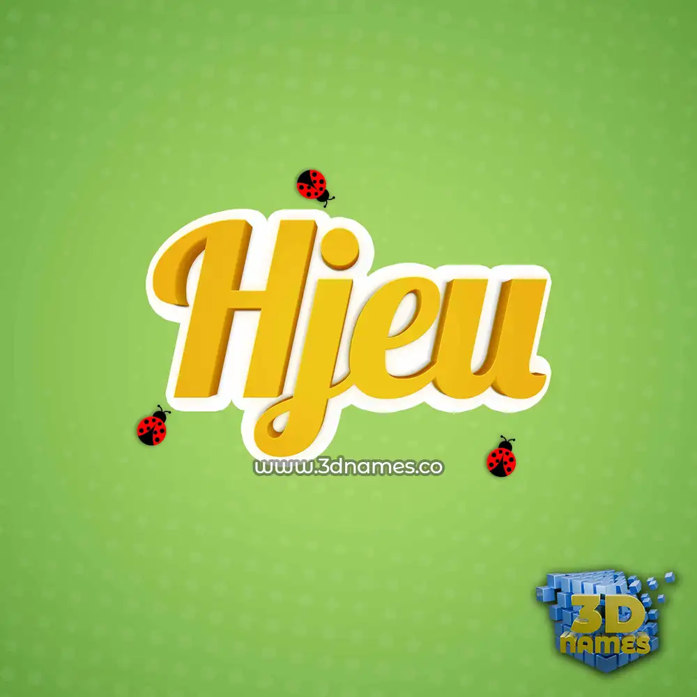hjeu in Ladybugs style - 3D name wallpaper