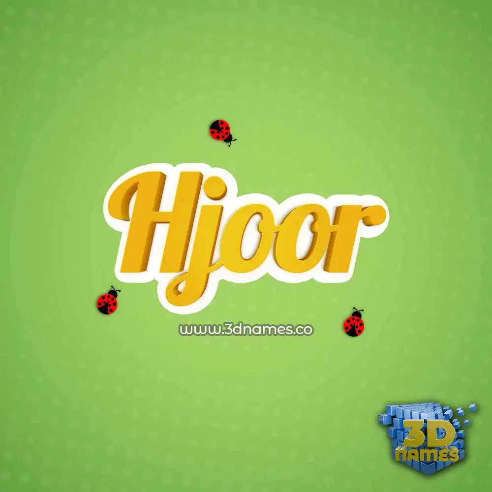 hjoor in Ladybugs style - 3D name wallpaper