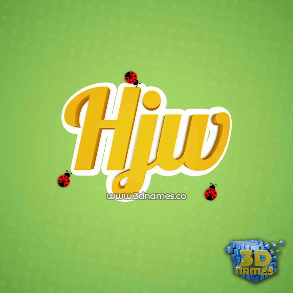 hjw in Ladybugs style - 3D name wallpaper