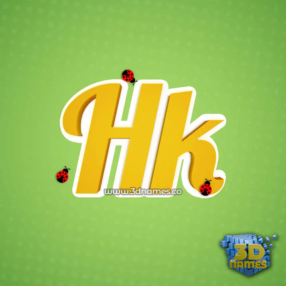 hk in Ladybugs style - 3D name wallpaper