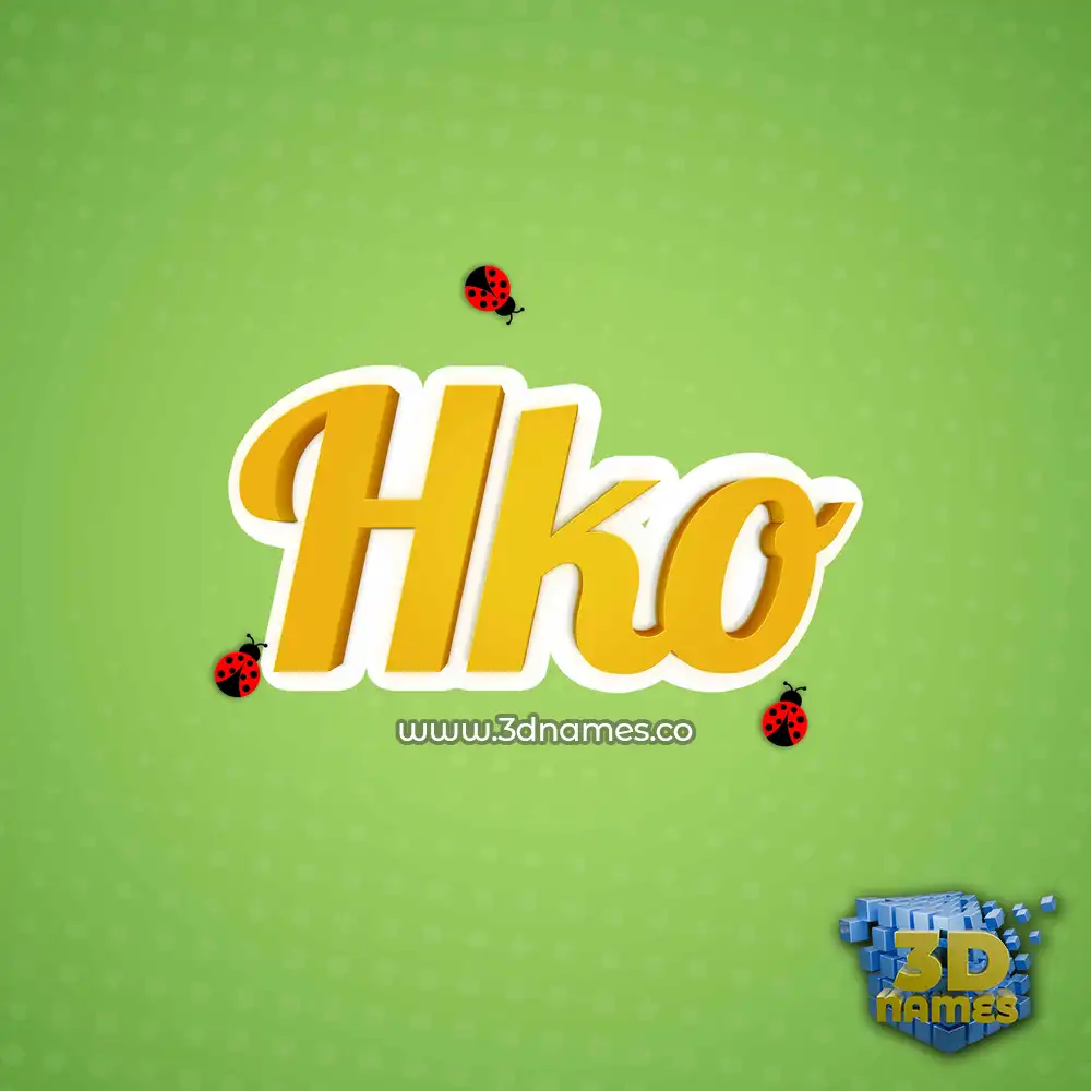 hko in Ladybugs style - 3D name wallpaper