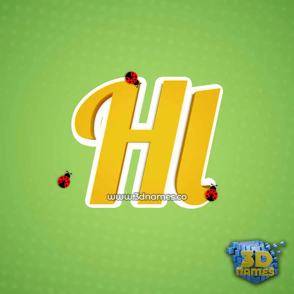 hl in Ladybugs style - 3D name wallpaper