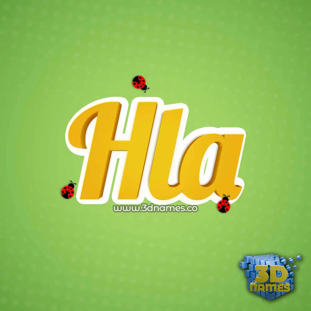 hla in Ladybugs style - 3D name wallpaper