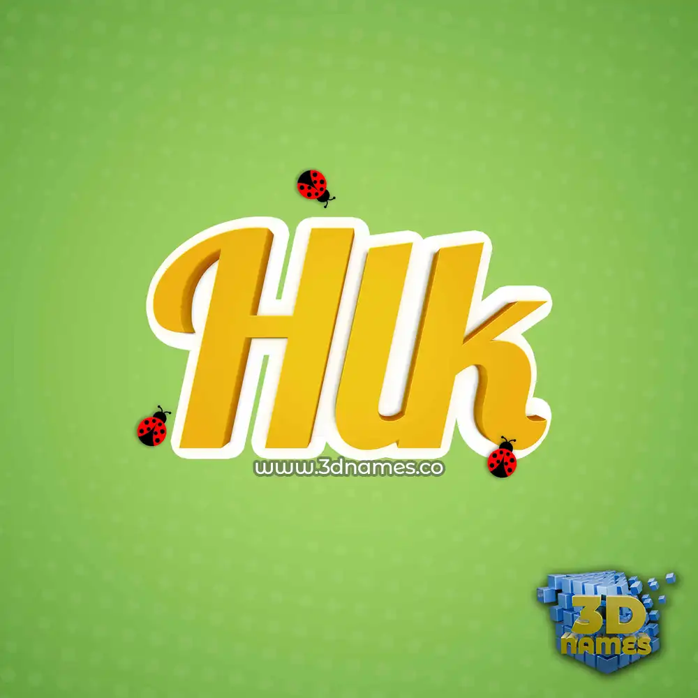 hlk in Ladybugs style - 3D name wallpaper