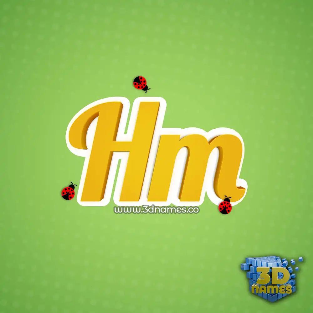 hm in Ladybugs style - 3D name wallpaper