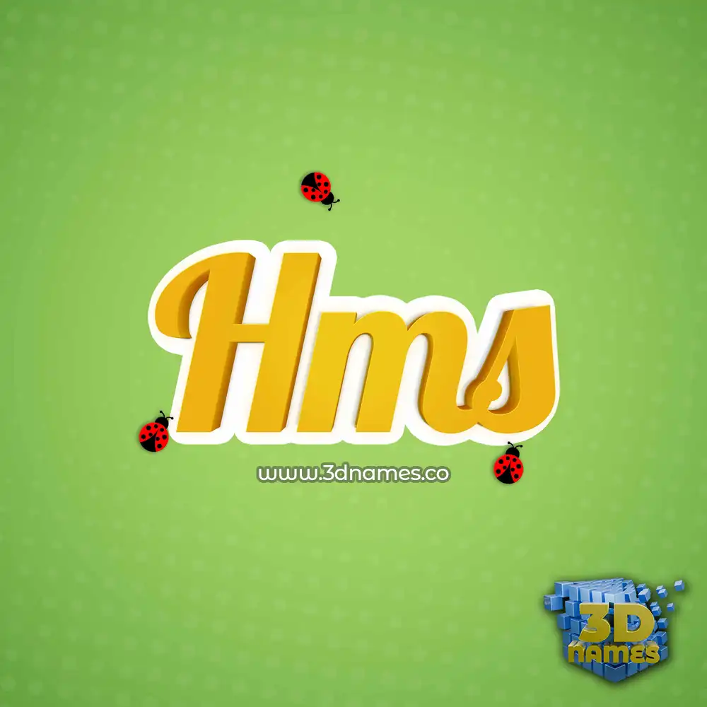 hms in Ladybugs style - 3D name wallpaper