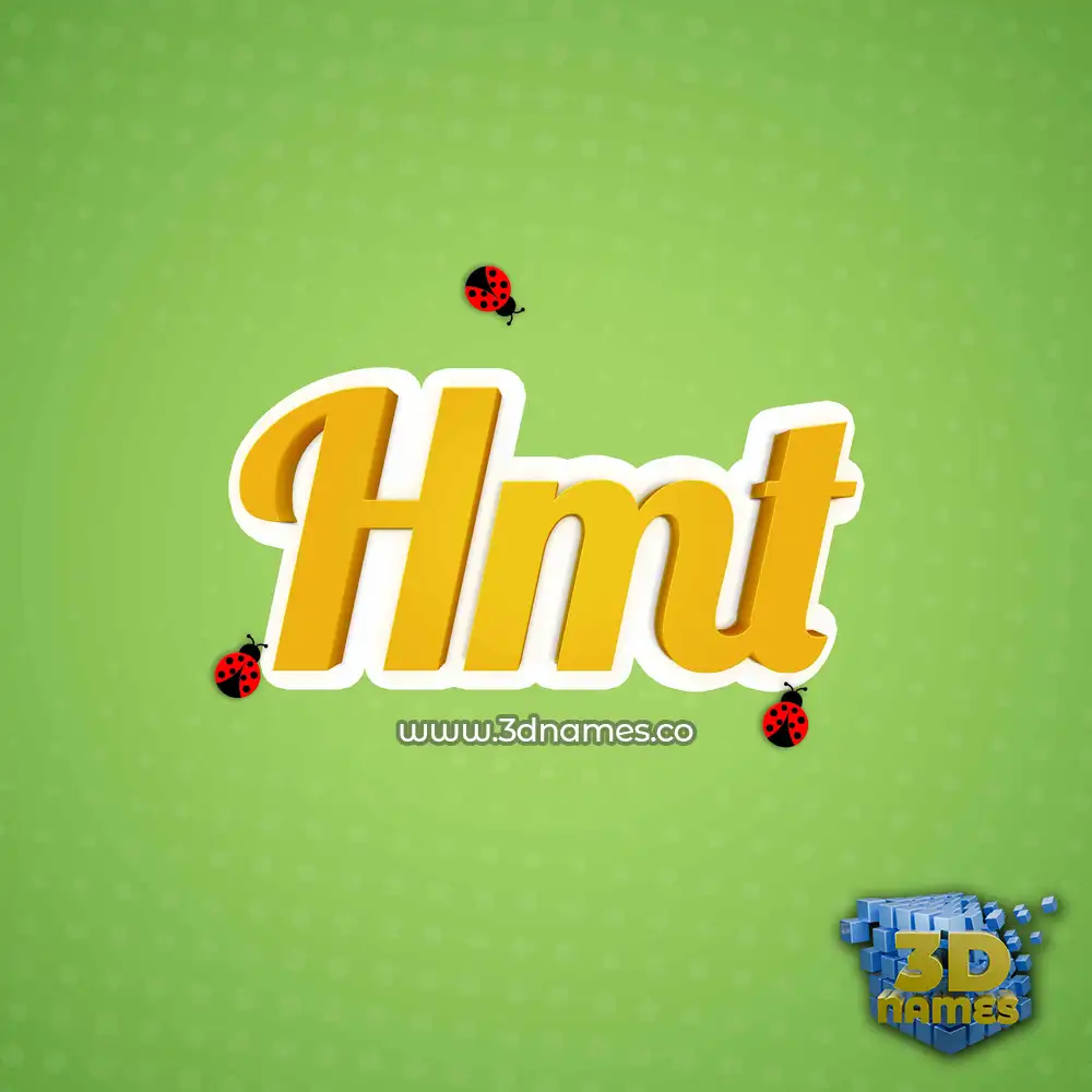 hmt in Ladybugs style - 3D name wallpaper