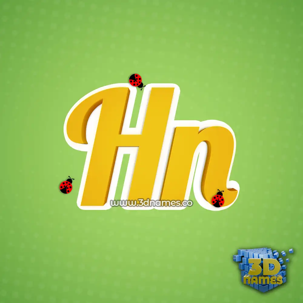 hn in Ladybugs style - 3D name wallpaper