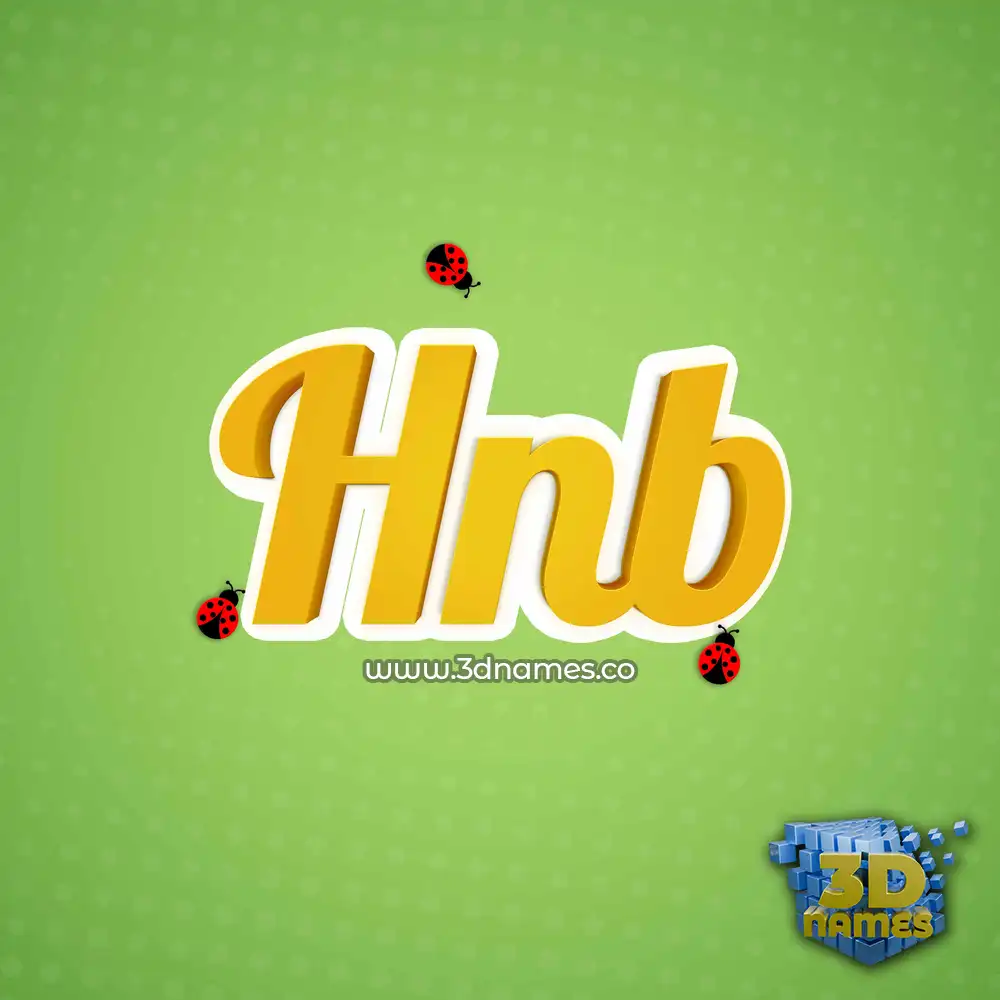 hnb in Ladybugs style - 3D name wallpaper