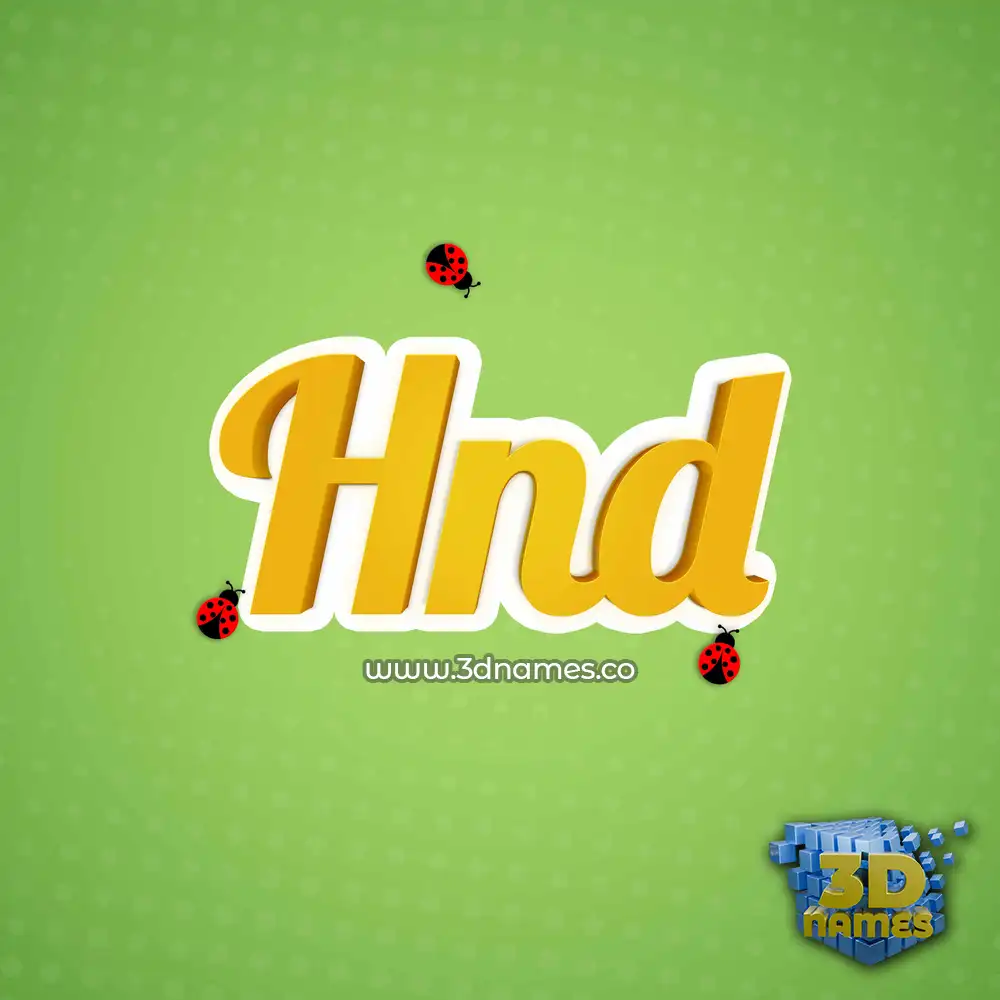 hnd in Ladybugs style - 3D name wallpaper
