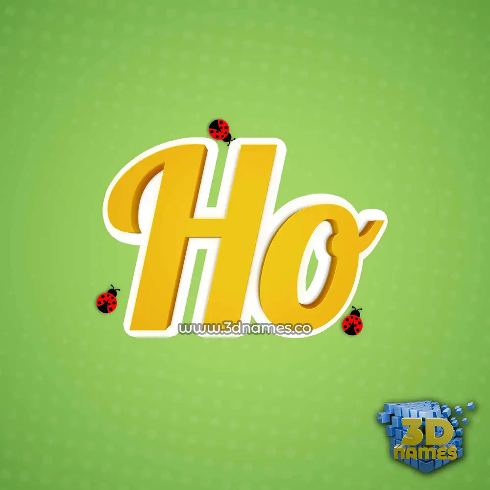 ho in Ladybugs style - 3D name wallpaper