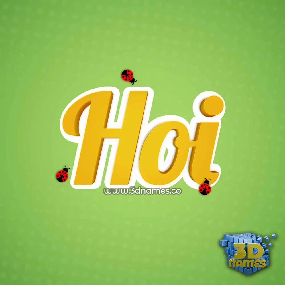 hoi in Ladybugs style - 3D name wallpaper