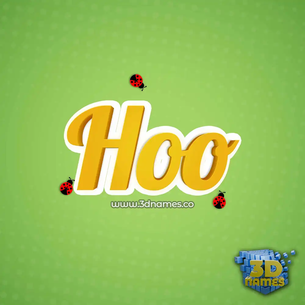 hoo in Ladybugs style - 3D name wallpaper