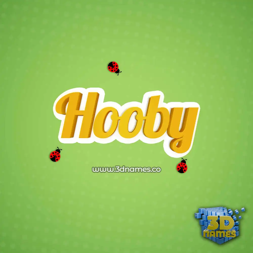 hooby in Ladybugs style - 3D name wallpaper