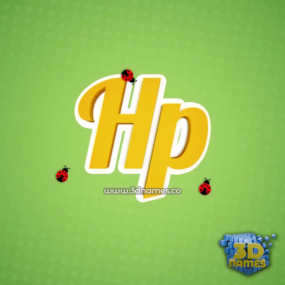hp in Ladybugs style - 3D name wallpaper