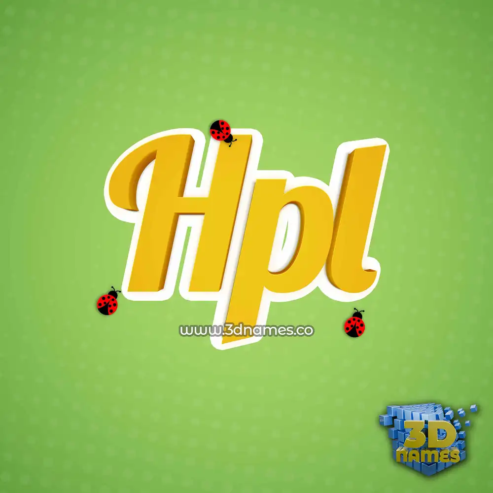 hpl in Ladybugs style - 3D name wallpaper